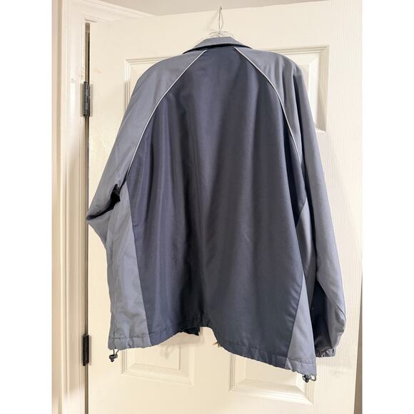 Champion Full Zip Jacket Mens L Script Logo Gray Colorblock Windbreaker - Picture 3 of 6